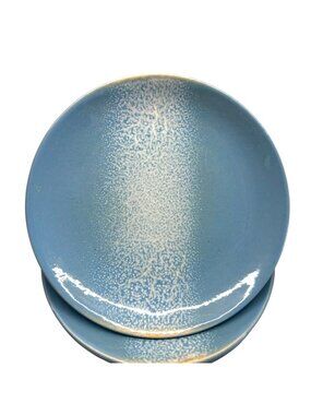 Bloomingville Safie Reactive Glaze Stoneware Dessert Blue Plates Set of 4 NWOT